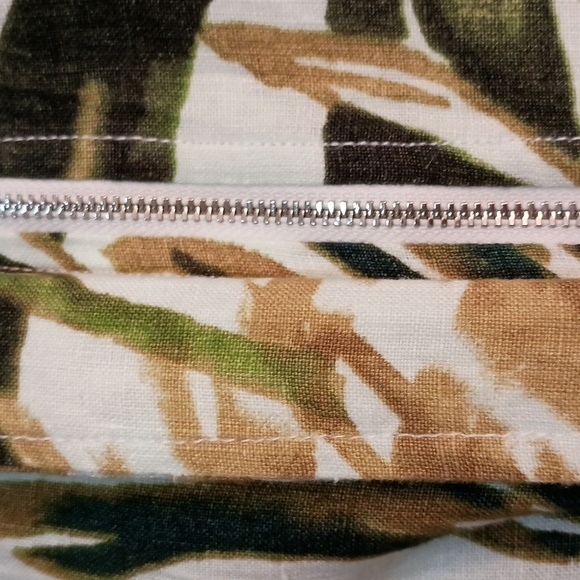 ⭐️Chico's Zip-Front Tropical-Print 3/4 Sleeves 100% Linen Jacket NWT - Picture 8 of 13